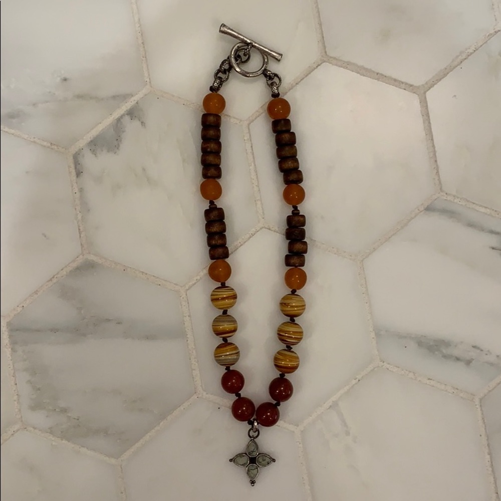 Lucky Brand Beaded Necklace with Pendant